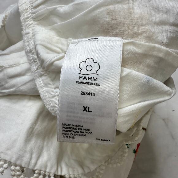 Farm Rio Pitanga Embroidery Mini Skirt Size XL Off White New Crochet Birds - Picture 8 of 9